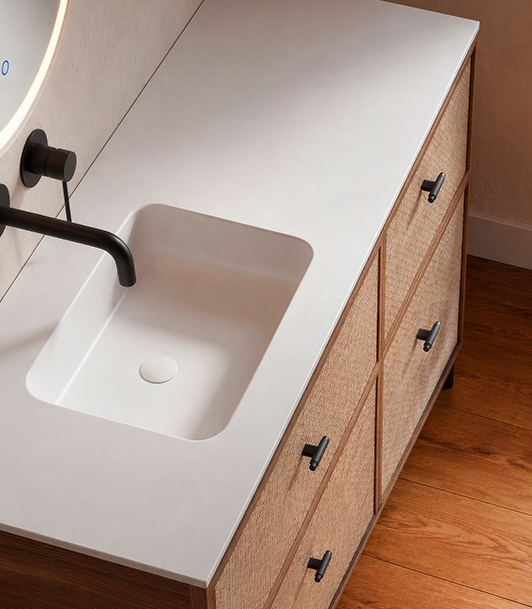 Encimera Solid Bath con lavabo AIRA de FONDO REDUCIDO