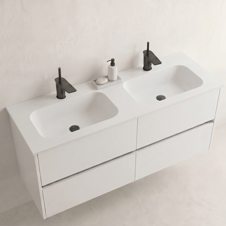 Encimera Solid Bath con lavabo doble sin faldón
