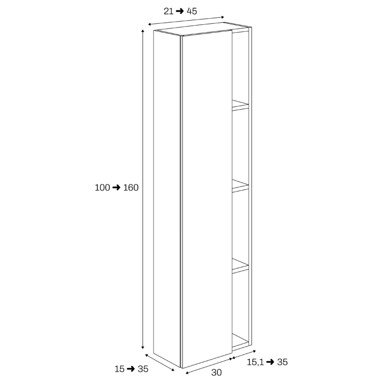 Column 1 door 4 holes – Custom made